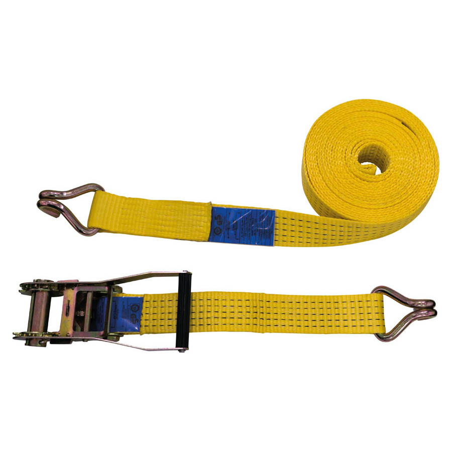 PETEX Ratschenspanngurt 2-teilig 10 m 50 mm 2500 5000 daN Doppelspitzhaken Ratsche 23 cm gelb
