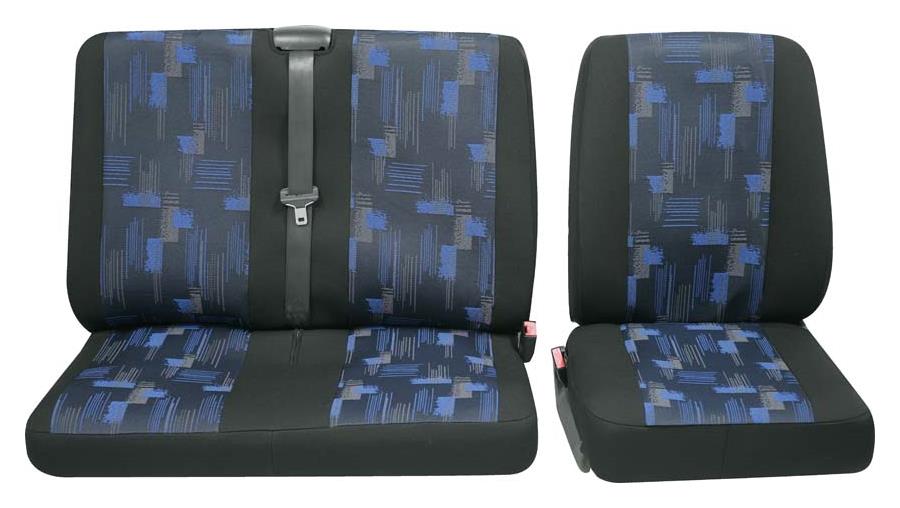 PETEX Sitzbezug Business Class Isar blau Einzelsitz_Doppelsitz_vorne_3-teilig