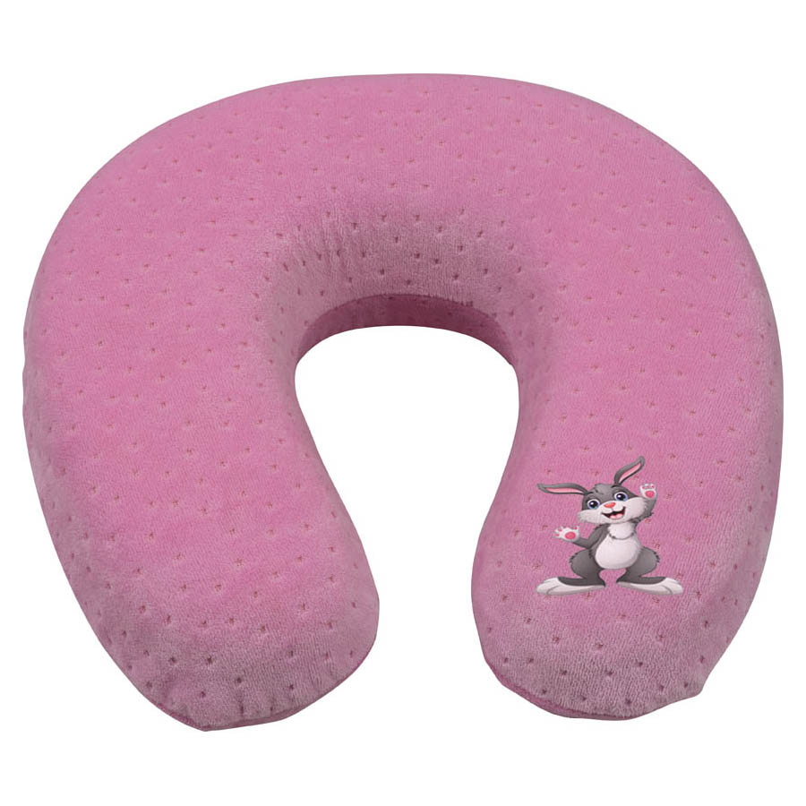 PETEX Nackenrolle Velours ca 29 x 28 cm mit Logo pink