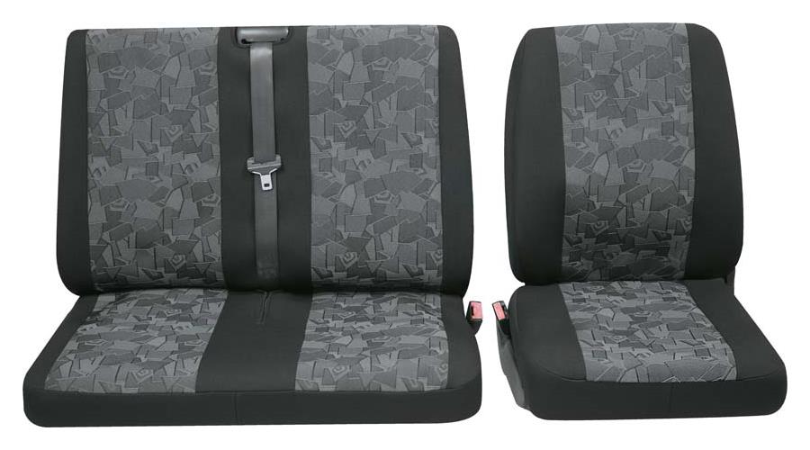 PETEX Sitzbezug Business Class Mosel grau Einzelsitz_Doppelsitz_vorne_3-teilig