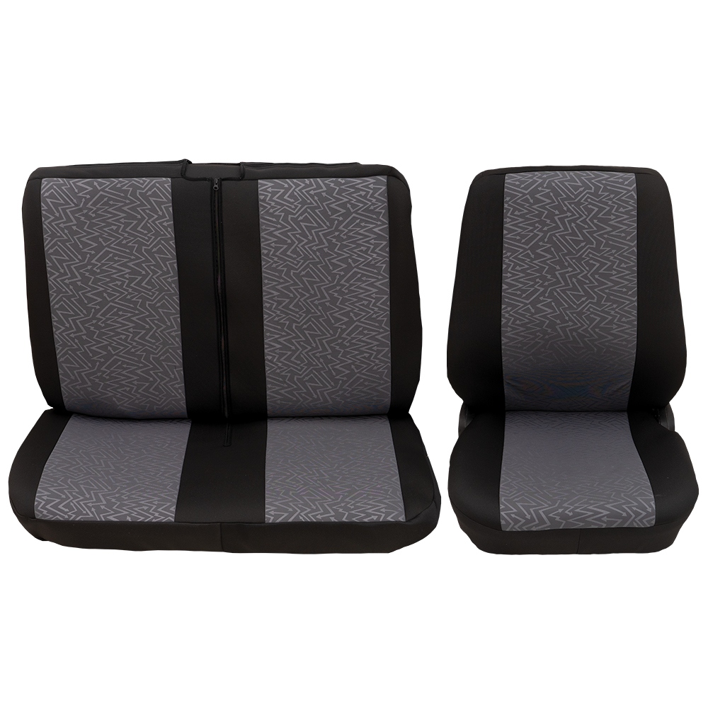 PETEX Sitzbezug Eco Class Profi 6 grau Einzelsitz_Doppelsitz_vorne_2-teilig
