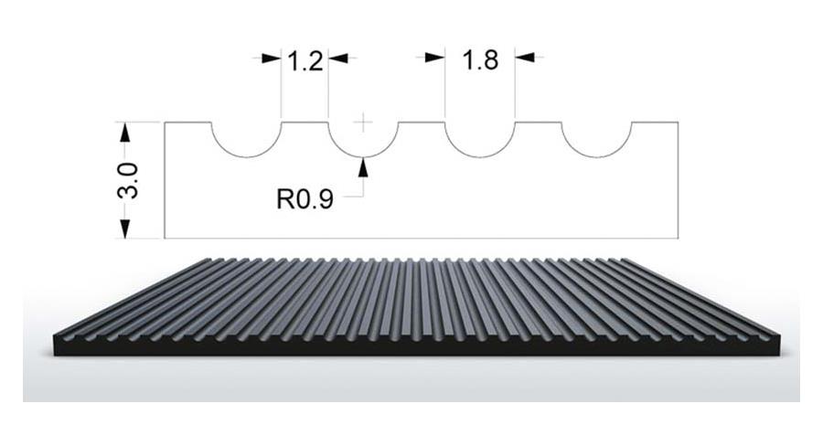 PETEX Kofferraummatte Rollenware Rillengummi Design S5