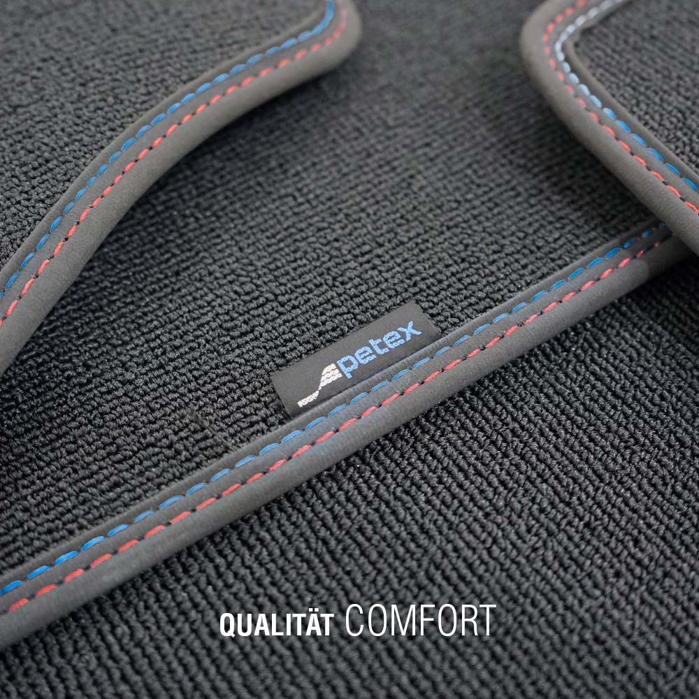 PETEX Passform-Autoteppich Qualtät Comfort rot(blau Detailaufnahme
