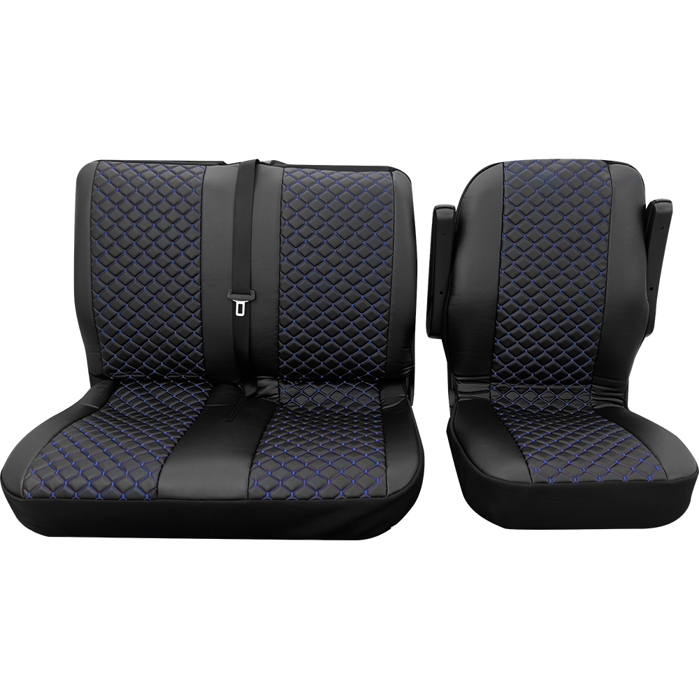 PETEX Sitzbezug Business Class Colorado blau Einzelsitz und Doppelsitz 3-teilig
