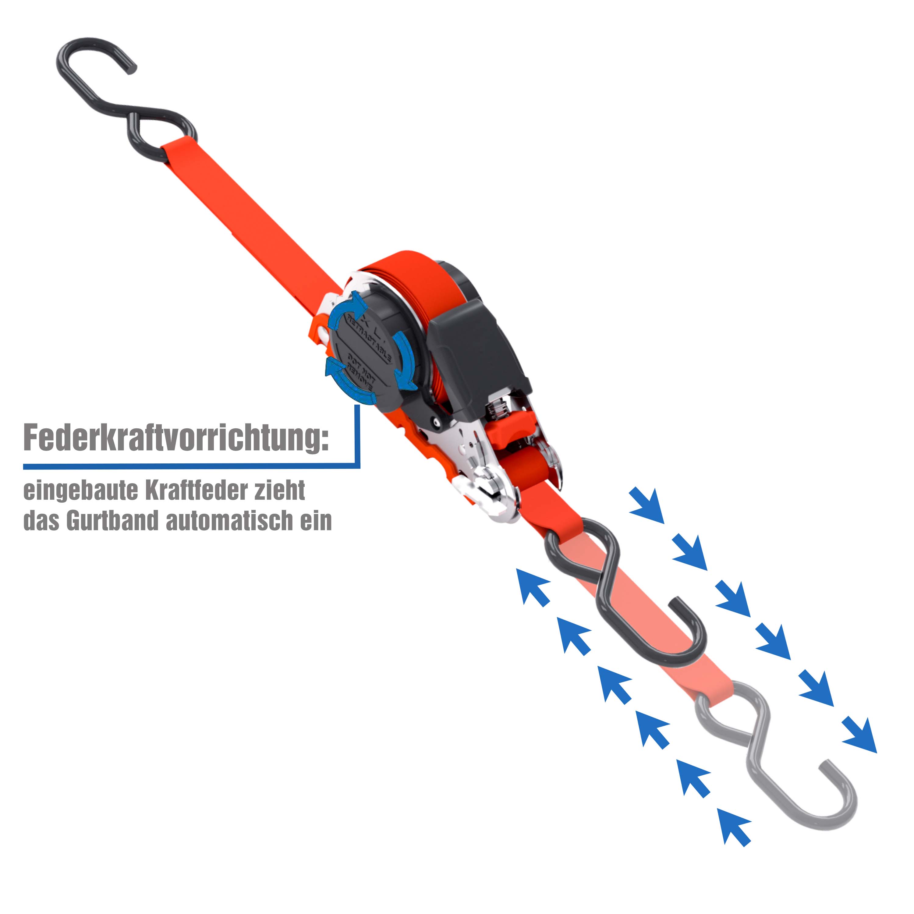 PETEX Automatik-Ratschenspanngurt mit S-Haken