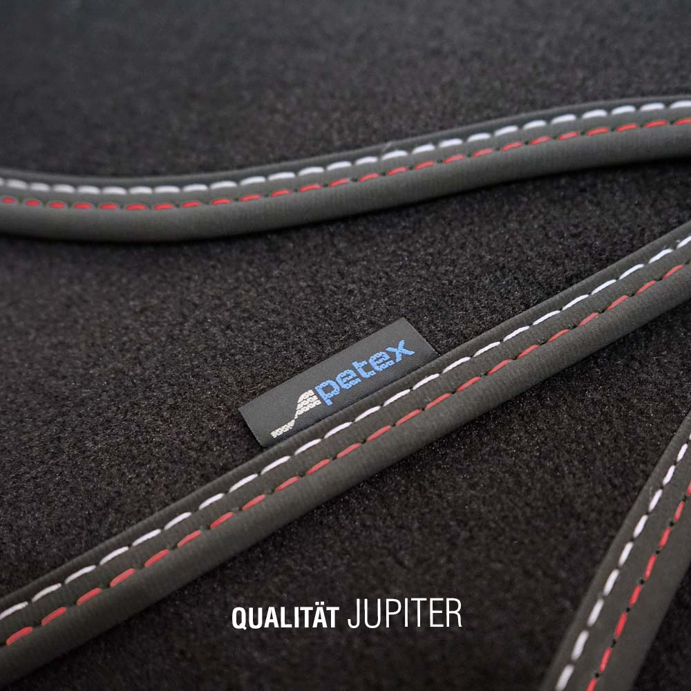 PETEX Passform-Autoteppich Qualtät Jupiter rot/silber Detailaufnahme