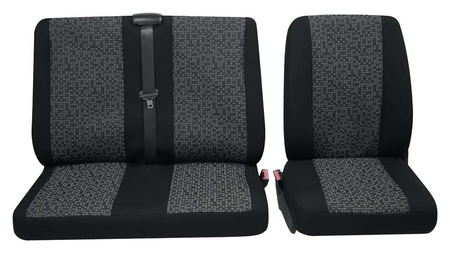 PETEX Sitzbezug Business Class Rhein grau Einzelsitz_Doppelsitz_vorne_3-teilig