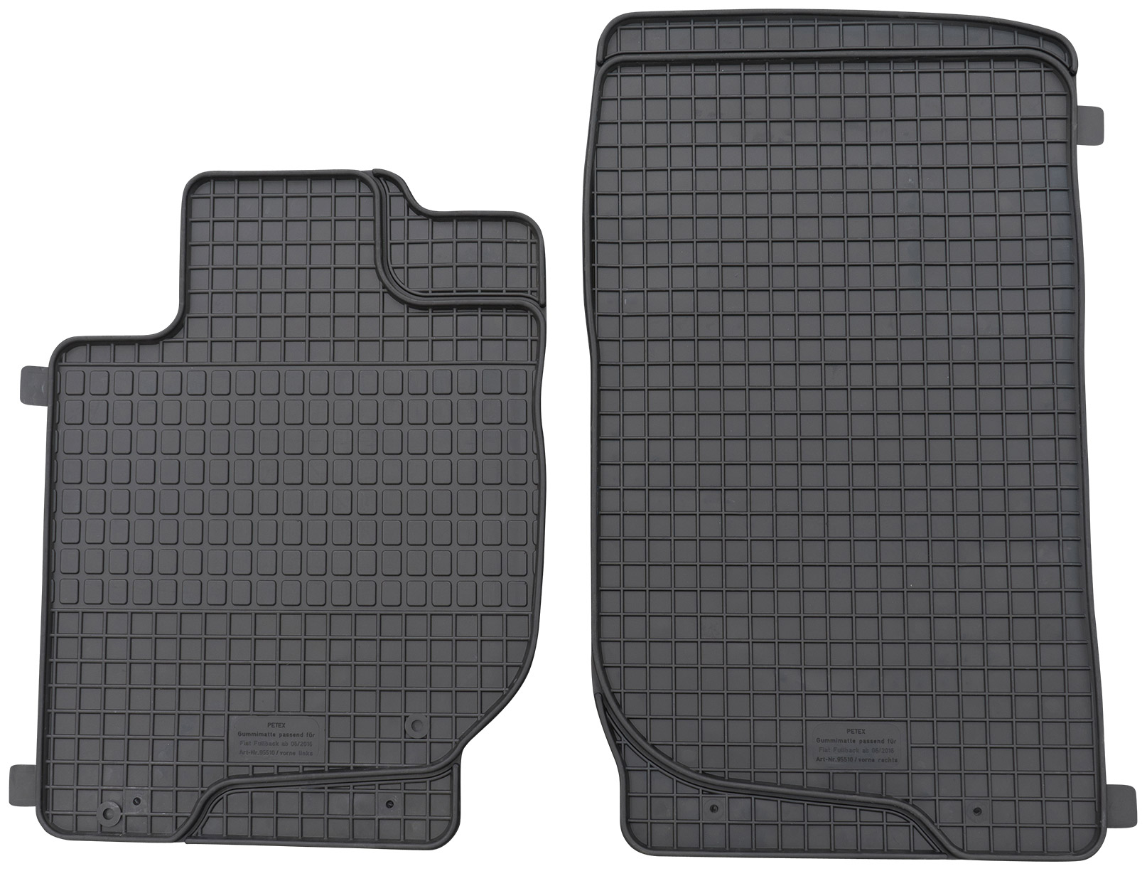 Gummimatte 2-teilig schwarz Fiat Fullback ab 06/2016