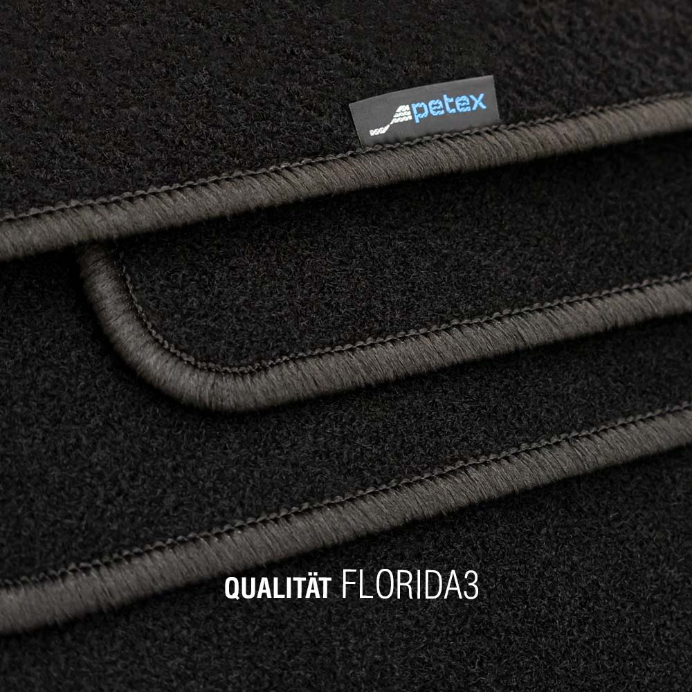 PETEX Universal-Autoteppich Qualtät Florida 3 schwarz 4-tlg. Detailaufnahme