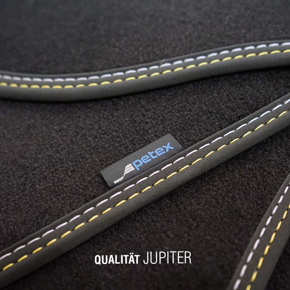 PETEX Passform-Autoteppich Qualtät Jupiter gelb/silber Detailaufnahme