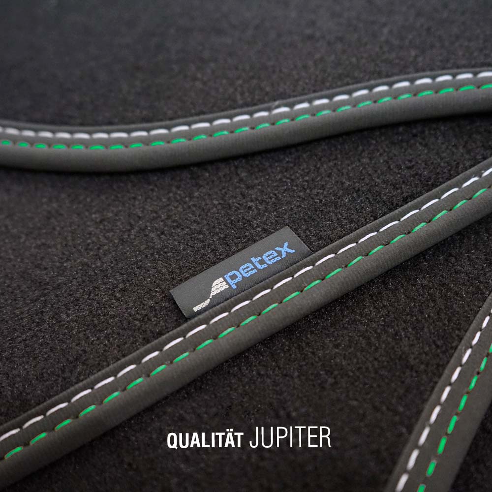 PETEX Passform-Autoteppich Qualtät Jupiter grün/silber Detailaufnahme