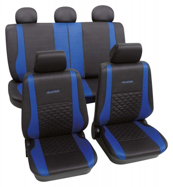 Exclusive Komplettset blau passend für VW Polo (9N) ab 08/2001 bis 05/2009, Eco Class, Sitzbezüge, PETEX Onlineshop